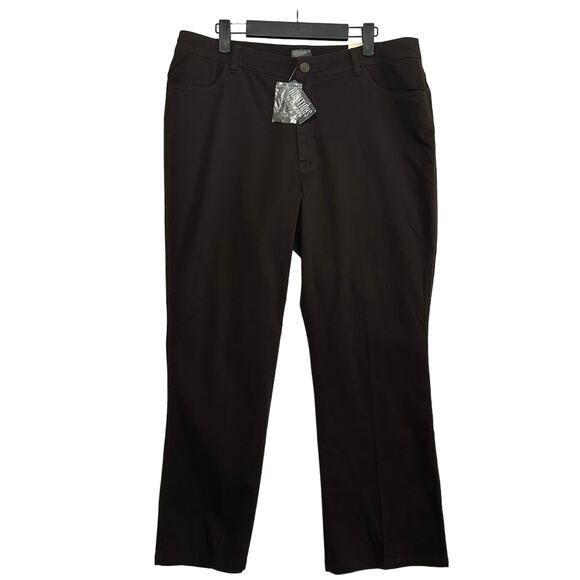 Chico's Additions Salera Twill Autumn Pant NWT Womens Sz 3 (L) Chocolate Stretch - Picture 1 of 5